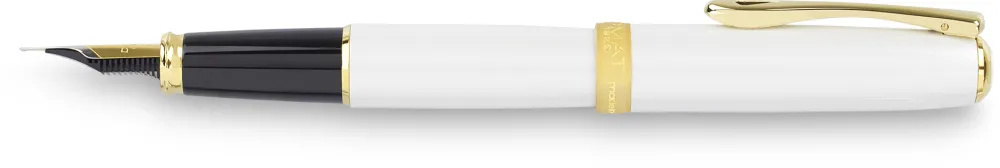 Stilou DIPLOMAT Excellence A2, cu penita M, din otel inoxidabil - Pearl White Gold