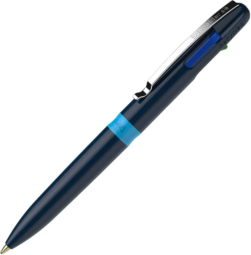 Pix SCHNEIDER Take 4, corp bleumarin/bleu, clema metalica - 4 culori