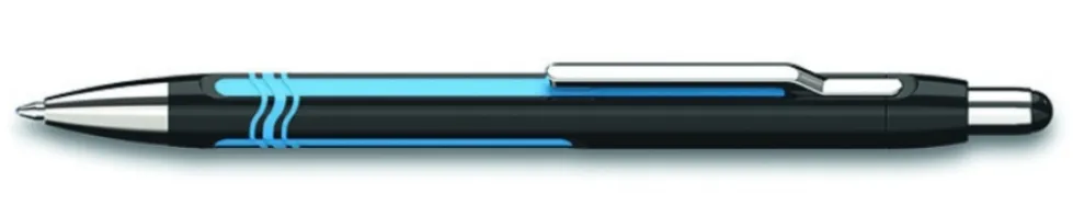 Pix SCHNEIDER Epsilon Touch XB, varf 1.4mm, corp black/cyan - scriere albastra