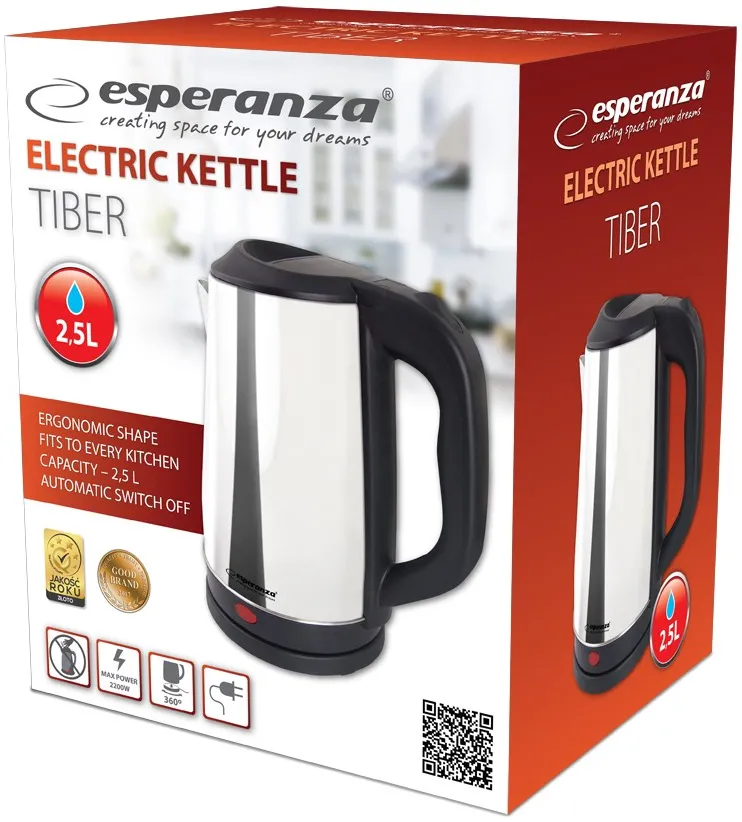 Esperanza EKK036X Electric kettle 2,5 L 2200 W Inox
