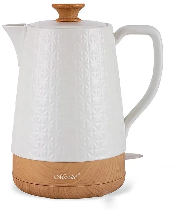 Maestro MR-076 electric kettle 1.8 L 1800 W White, Wood