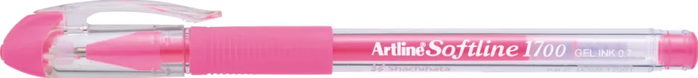 Pix cu gel ARTLINE Softline 1700, rubber grip, varf 0.7mm - roz fluorescent