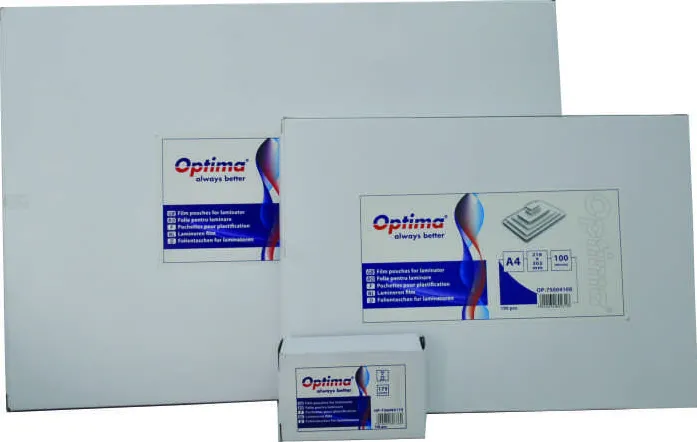 Folie laminare Optima, A4 (216 x 303 mm), 100 microni, 100 folii/top