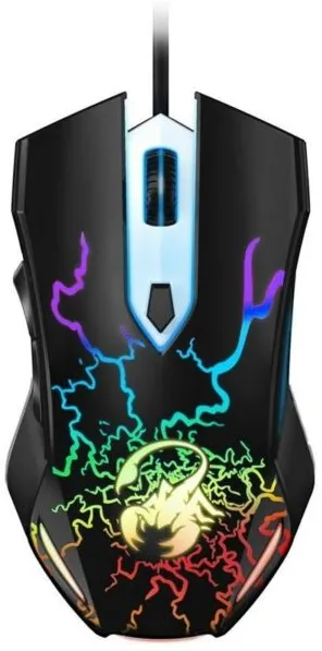Mouse Genius, "Scorpion Spear", gaming, cu fir, USB, optic, 1200 dpi, butoane/scroll 8/1, iluminare, butoane programabile, negru
