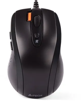 Mouse A4tech, PC sau NB, cu fir, USB, optic, 1600 dpi, butoane/scroll 7/1, buton selectare viteza, negru, "N-70FX-BK"