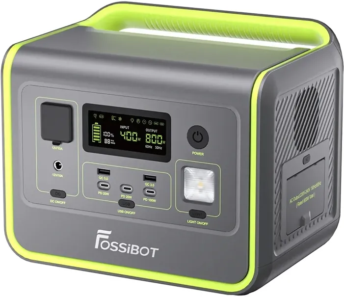 Stație de încărcare FOSSIBOT F800 de 800 W (verde)