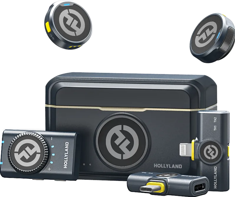 Hollyland Lark M2 Combo - Wireless Lavalier Microphone (Duo,ShineCharcoal)