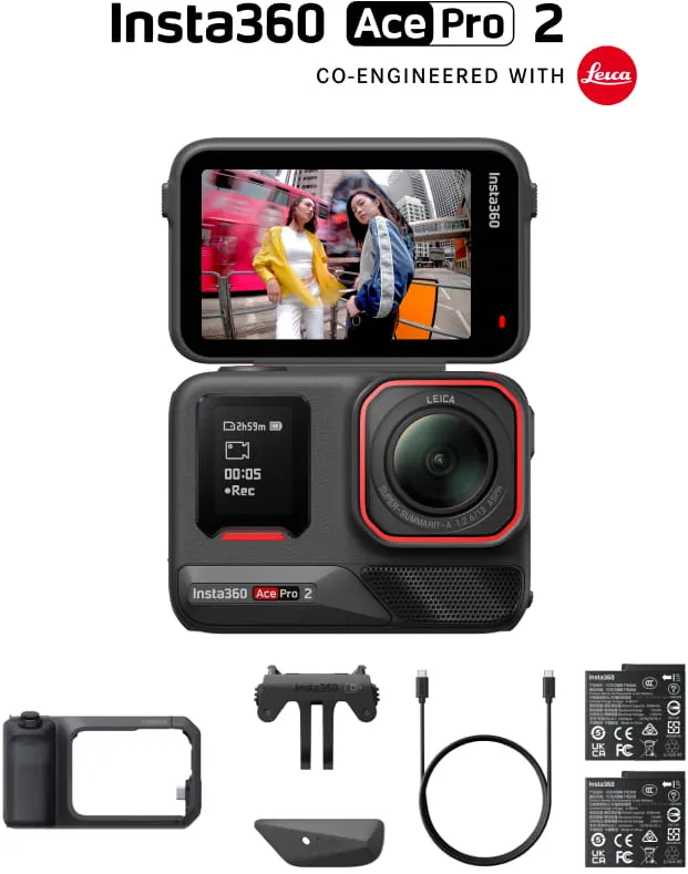 Insta360 - camera video sport 8K - Ace Pro 2 Arctic White Xplorer Bundle Moonlight Silver