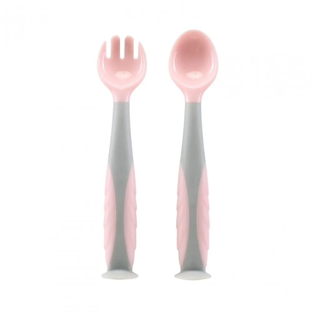 Set lingurita si furculita, roz, U-Grow