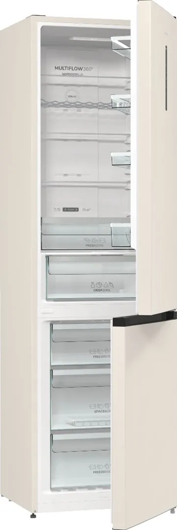 Combina frigorifica GORENJE NRK6202AC4, NO FROST PLUS, 331 L, H 200 cm, clasa E, Crem