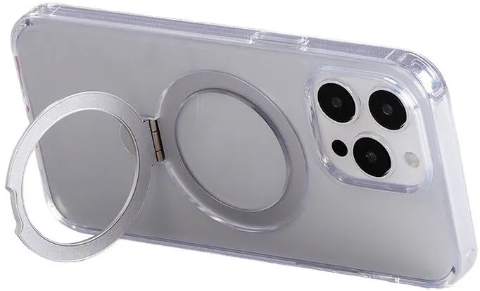 Husă de protecție magnetică cu mâner Joyroom JR-BP004 pentru iPhone 15 Pro Max (transparent)