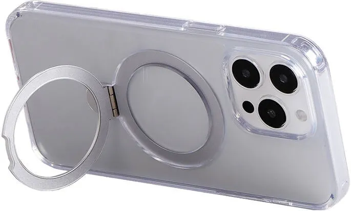 Carcasă magnetică Joyroom JR-BP004 de protecție cu suport pentru iPhone 15 Pro (transparent)