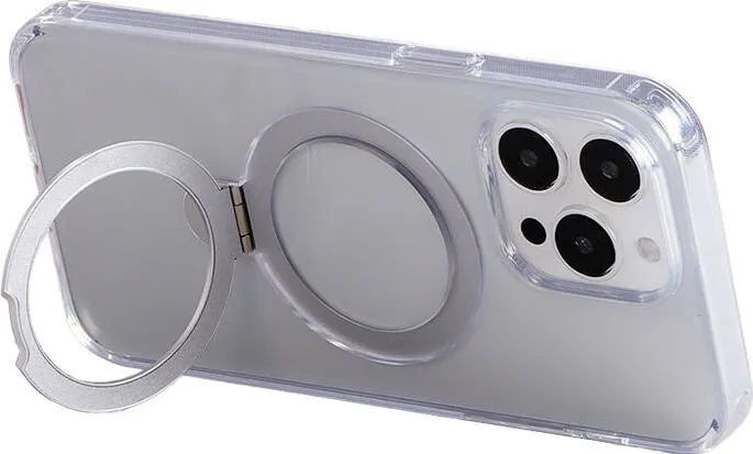 Carcasă magnetică de protecție Joyroom JR-BP004 cu suport pentru iPhone 15 (transparent)