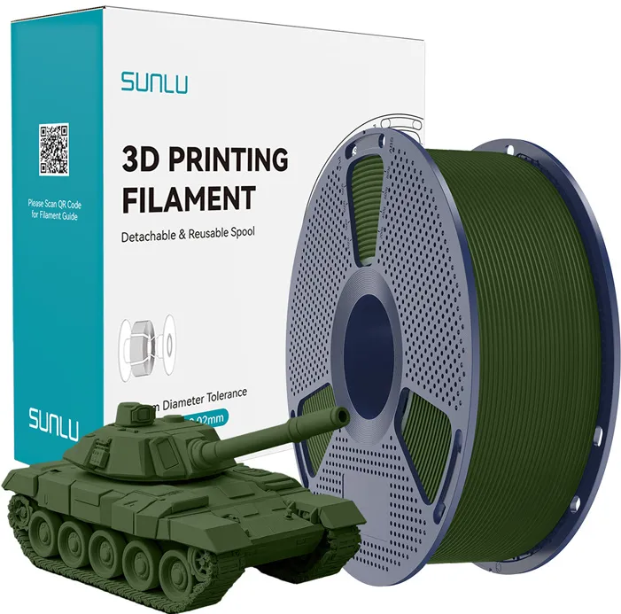 Filament Sunlu PLA+ de mare viteză, culoare măslin
