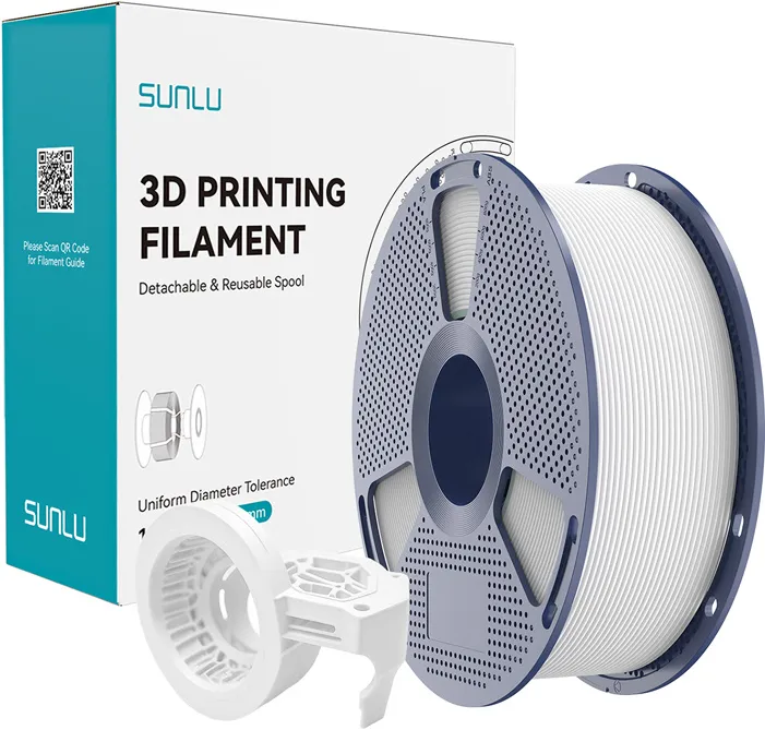 Filament mat de mare viteză Sunlu PETG (alb)