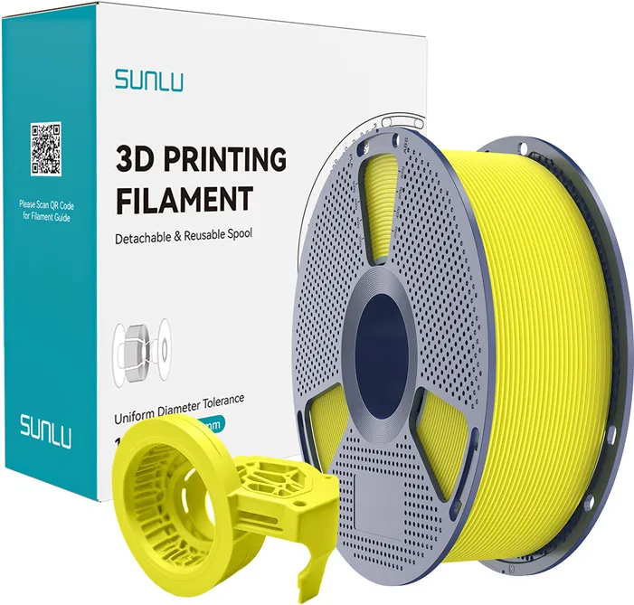 Filament mat de mare viteză Sunlu PETG (galben)