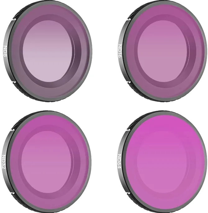 Set de 4 filtre Sunnylife ND8 + ND16 + ND32 + ND64 pentru Osmo Nano