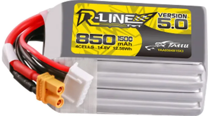 Tattu R-Line Version 5.0 850 mAh 14.8 V 4S1P 150C XT30U-F
