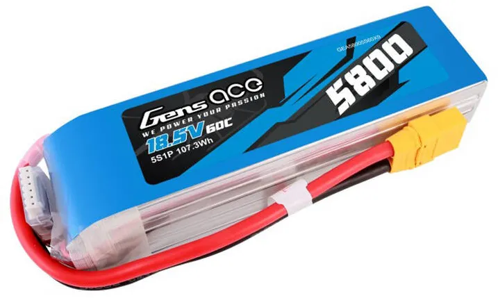 Gens ace 5800mAh 60C 18.5V 5S1P Lipo Battery Pack cu mufă XT90