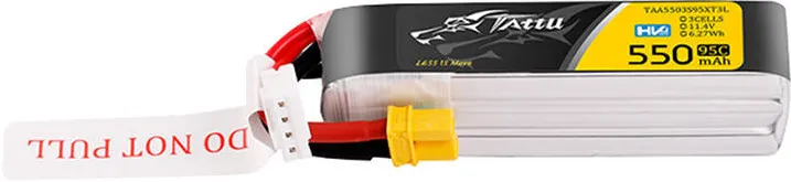 Baterie Lipo Tattu 3s 550mAh 95C 11.4V HV cu conector XT30 Plug Long-Pack