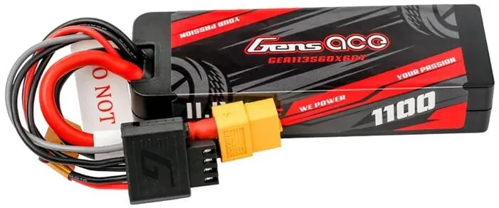Lipo Gens ace G-Tech 1100mAh 11.1V 3S1P 60C GRP-76 Hardcase Baterie cu XT60 Plug