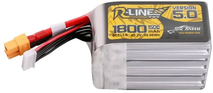 Baterie Lipo Tattu R-Line Version 5.0 1800mAh 22.2V 150C 6S cu conector XT60