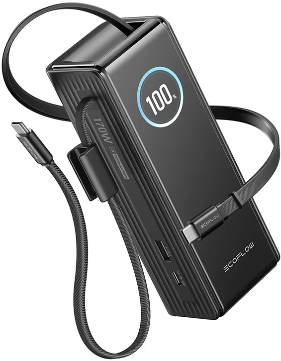 EcoFlow RAPID Powerbank 25000mAh, 170W (cabluri integrate de 100W).