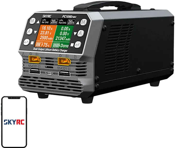 Încărcător de baterii litiu cu două canale SkyRC PC1080neo