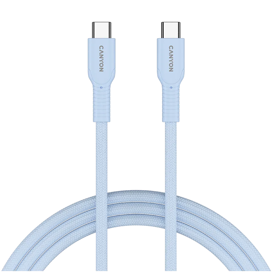 CANYON cable OnWire 60CL C-C 60W COLOR Braided 1m Light Blue