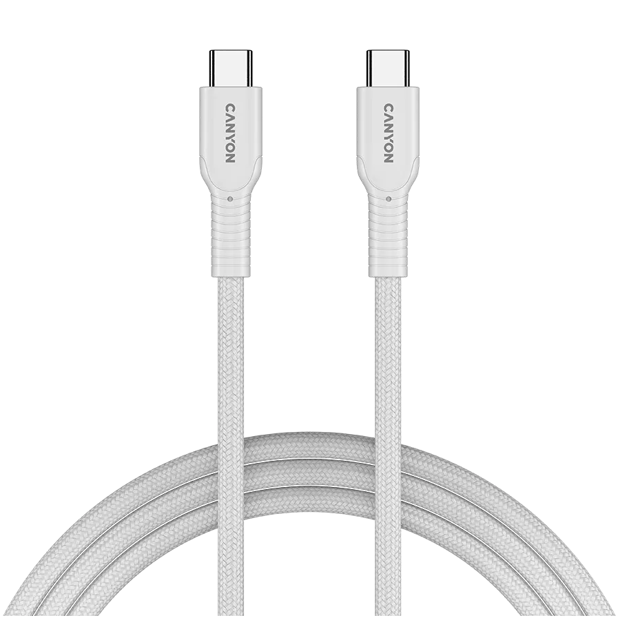 CANYON cable OnWire 60CL C-C 60W COLOR Braided 1m White