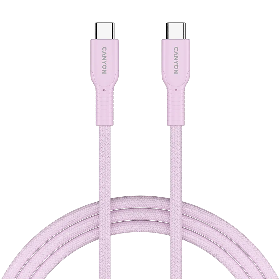 CANYON cable OnWire 60CL C-C 60W COLOR Braided 1m Pink