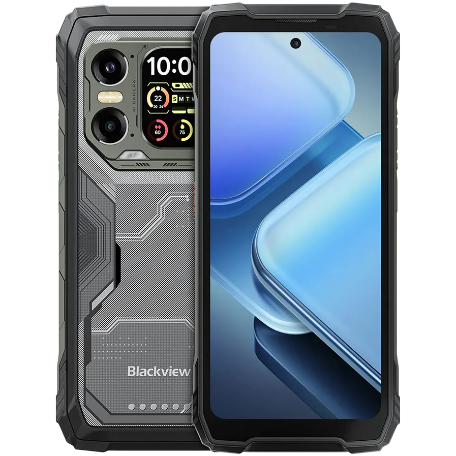Blackview XPLORE 1 5G Rugged Phone 6.78-inch FHD 2460x1080 120Hz+2.01-inch 296x240 12+256GB MTK Dimensity 7050 octa-core 2.4Ghz Cam 50+64MP+20MP Night Vision 20000mAh NFC Gorilla Glass 5 Android 15 MIL-STD Black