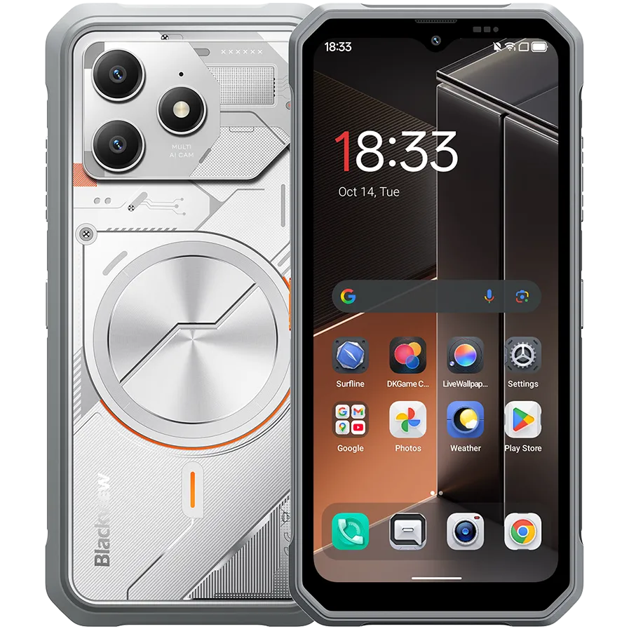 Blackview FORT100 LTE 6.56-inch HD+ 1612x720 90Hz 8+128GB MT Helio G81 Octa-Core 2.0GHz 13MP Front 16MP Rear NFC MIL-STD-810H 5000mAh Fingerprint  Android 16 Lunar White