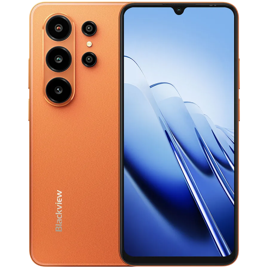 Blackview WAVE 10 LTE 6.88-inch HD IPS 720x1640 120Hz 8+128GB Unisoc UMS9230E Octa Core 1.6GHz CAM 13MP/32MP Face ID Fingerprint 5000mAh No Charger  Android 16 Sunset Orange