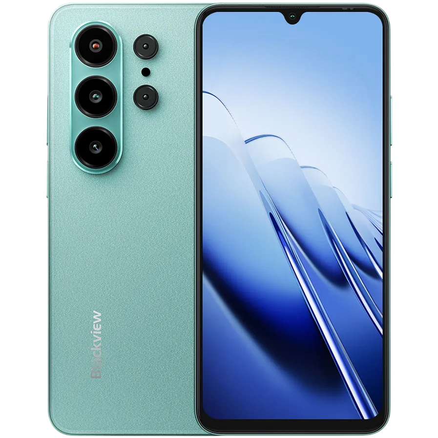 Blackview WAVE 10 LTE 6.88-inch HD IPS 720x1640 120Hz 8+128GB Unisoc UMS9230E Octa Core 1.6GHz CAM 13MP/32MP Face ID Fingerprint 5000mAh No Charger  Android 16 Mint Green