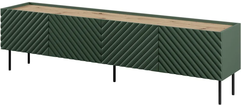 4D RTV cabinet ONDA 200x40xH54.35 green (standing or wall mounted)
