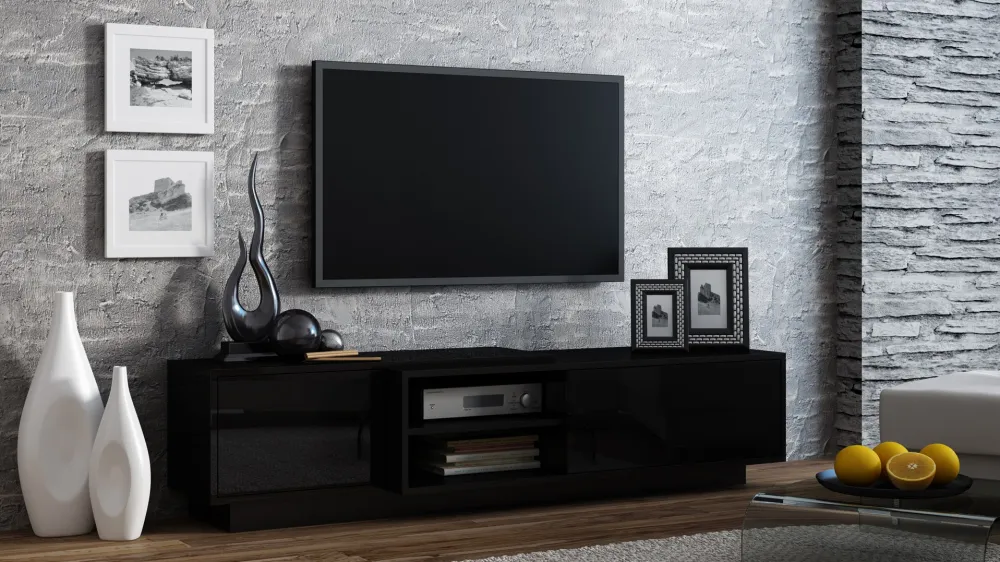 Cama TV cabinet SIGMA1 180 black/black gloss