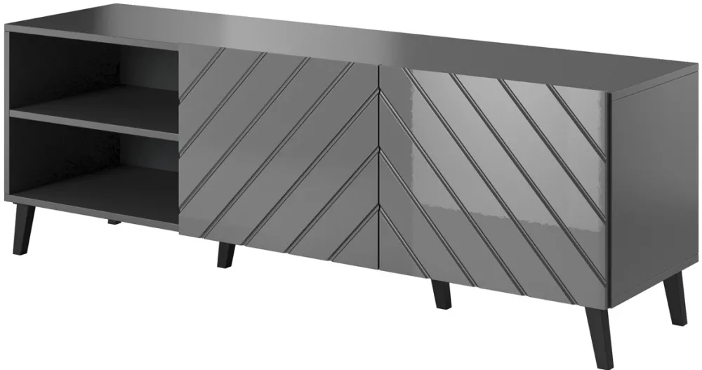 RTV cabinet ABETO 150x42x52 graphite/gloss