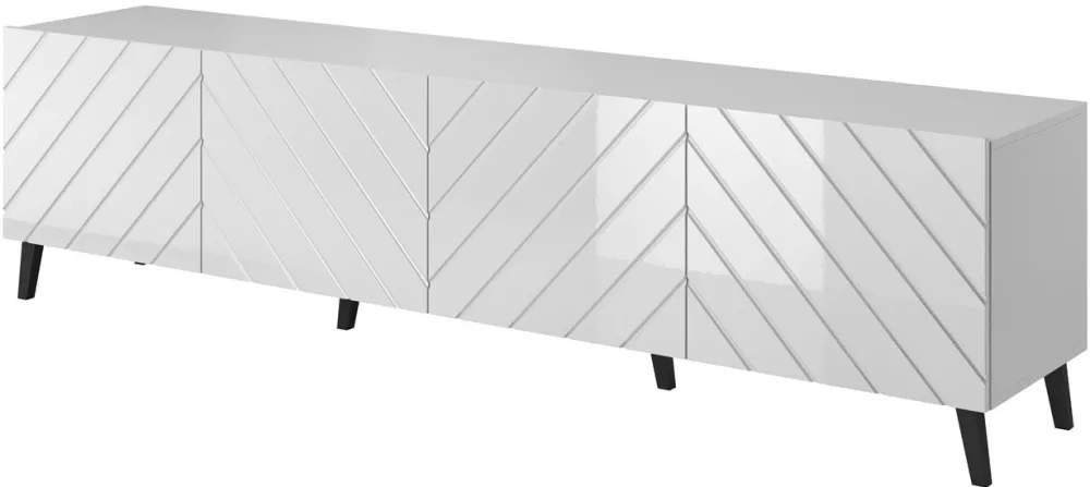 RTV cabinet ABETO 200x42x52 white/gloss white