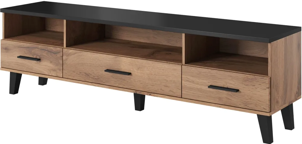 Cama RTV stand LOTTA 180cm wotan oak + mat black