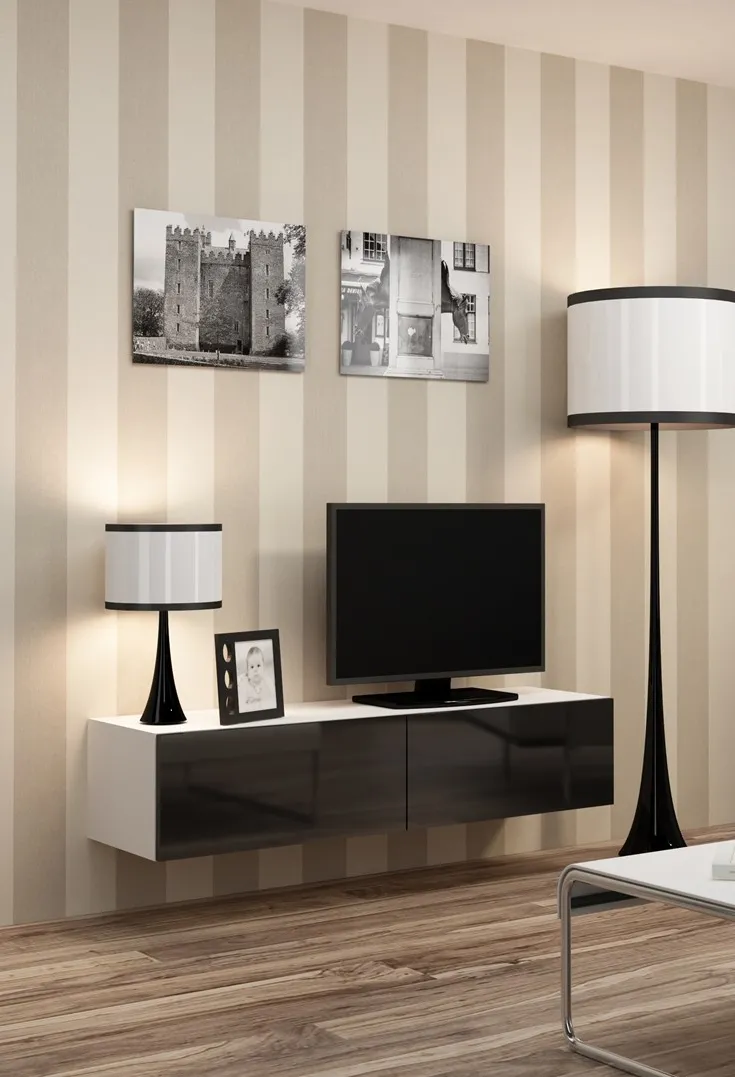 Cama TV stand VIGO 140 30/140/40 white/black gloss