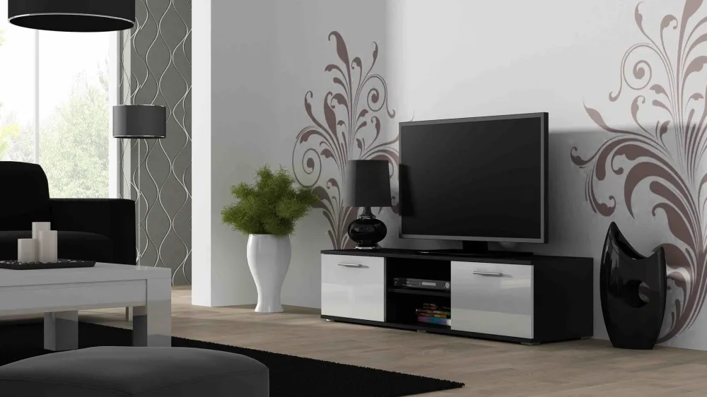 Cama TV stand SOHO 140 black/white gloss