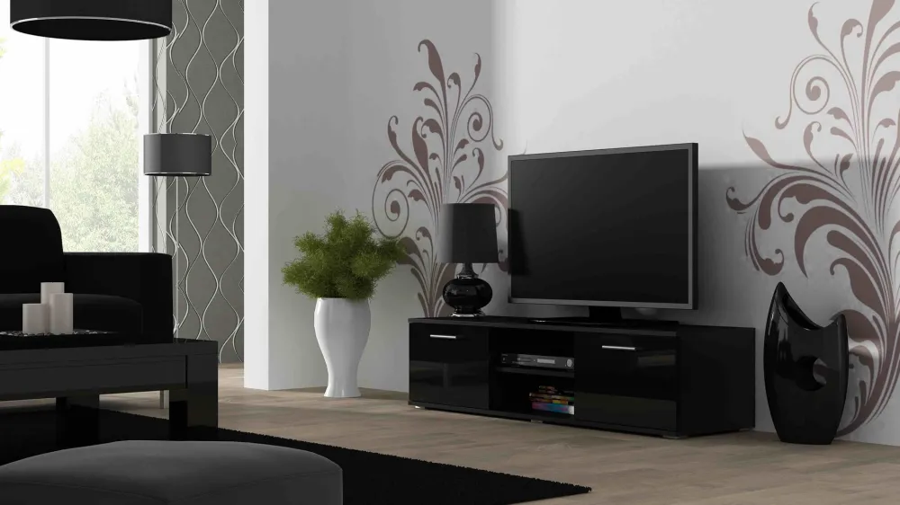 Cama TV stand SOHO 140 black/black gloss