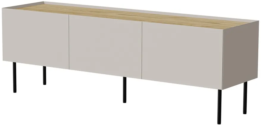 Cama FELLINI TV cabinet 150x40x52 cashmere + oiled oak top