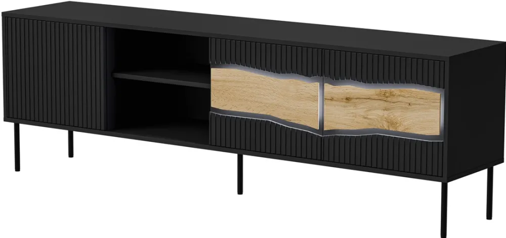 Cama INSERTO 3D1W TV cabinet 190x40x61.5 black + LED