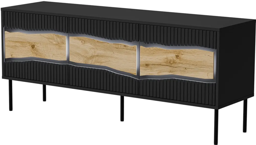 Cama INSERTO 3D TV cabinet 143.5x40x61.5 black + LED