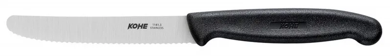 KOHE serrated knife, 104 mm, black
