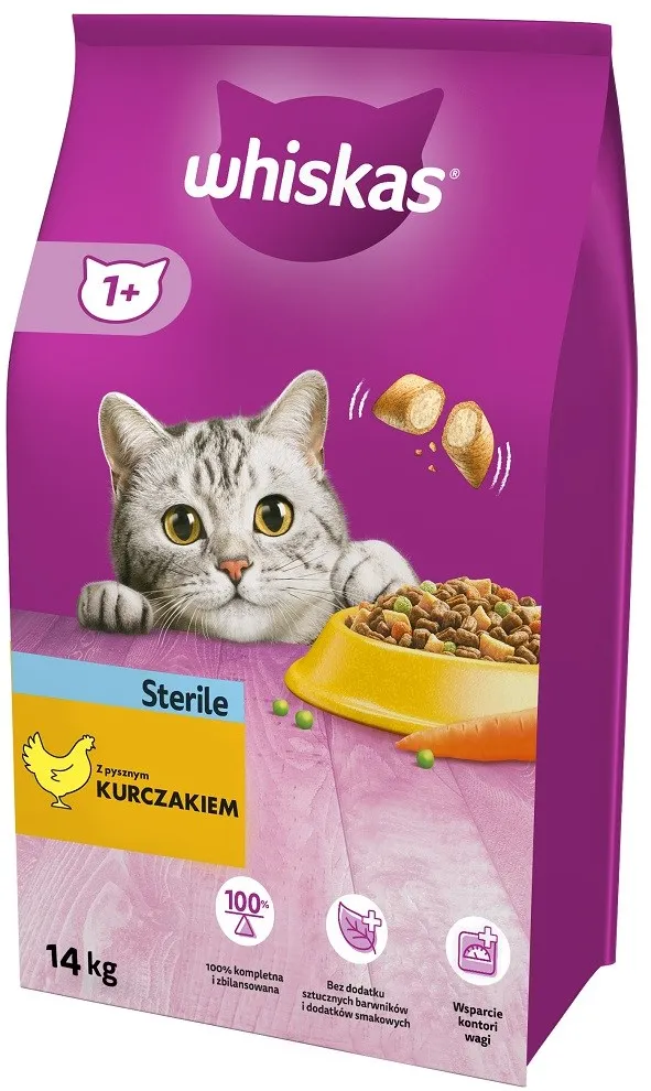 ‎Whiskas STERILE cats dry food Adult Chicken 14 kg