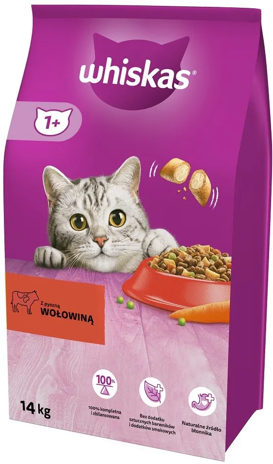 WHISKAS Adult Beef - dry cat food - 14 kg