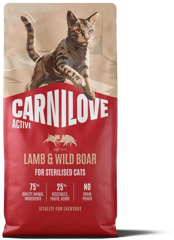 CARNILOVE Active Cat Lamb&Wild Boar Sterilised - dry cat food - 6kg